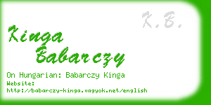 kinga babarczy business card